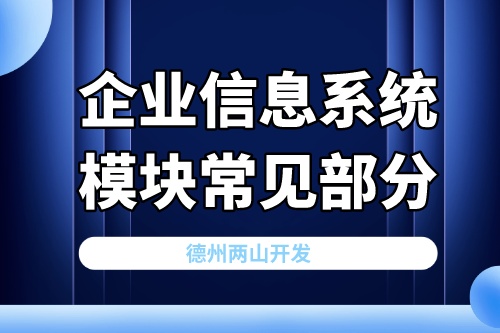 企業(yè)信息系統(tǒng)模塊常見部分的概括介紹